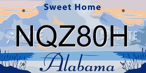 NQZ80H Alabama License Plate