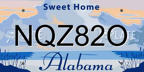 NQZ82O Alabama License Plate