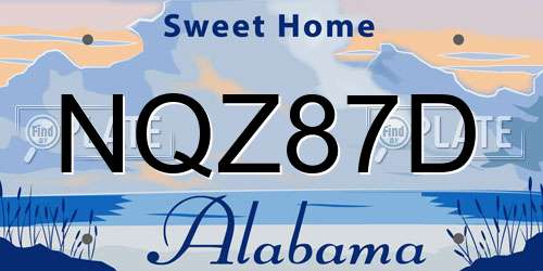 NQZ87D Alabama License Plate