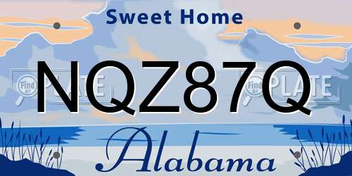 NQZ87Q Alabama License Plate