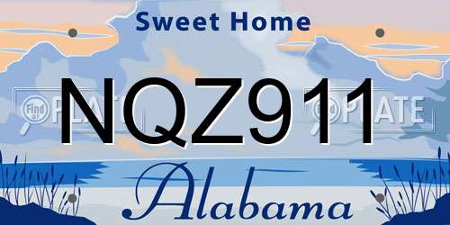 NQZ911 Alabama License Plate