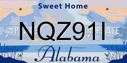 NQZ91I Alabama License Plate