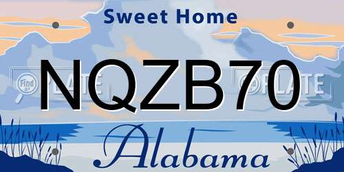 NQZB70 Alabama License Plate