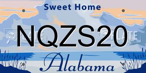NQZS20 Alabama License Plate