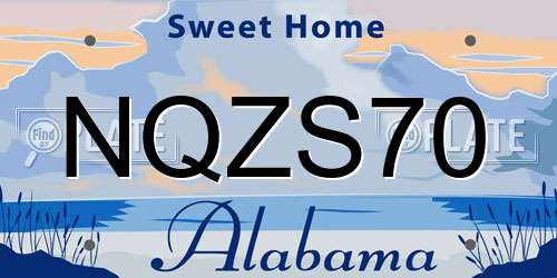 NQZS70 Alabama License Plate