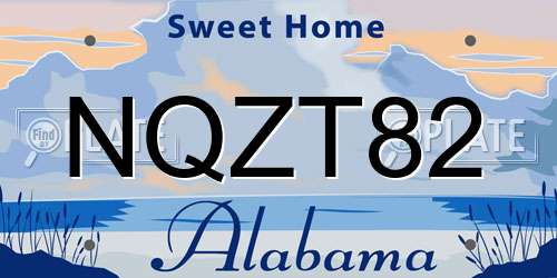 NQZT82 Alabama License Plate