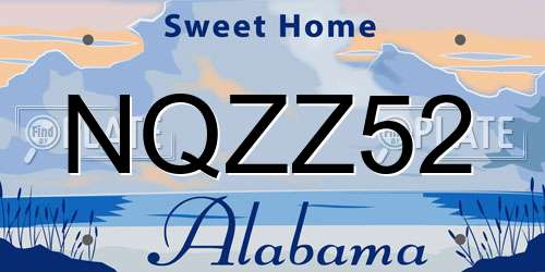 NQZZ52 Alabama License Plate