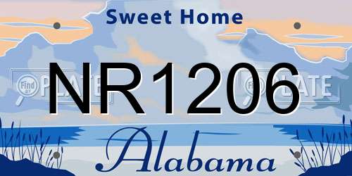 NR1206 Alabama License Plate