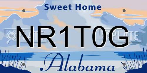 NR1T0G Alabama License Plate