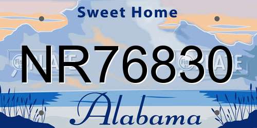 NR76830 Alabama License Plate