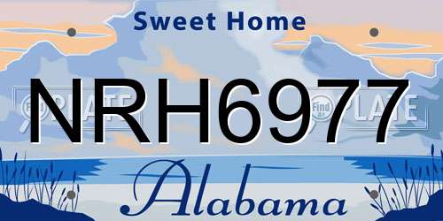 NRH6977 Alabama License Plate