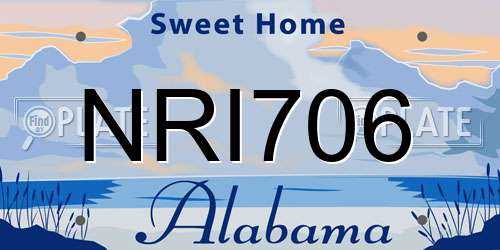 NRI706 Alabama License Plate