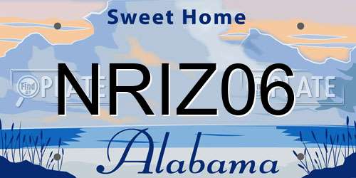 NRIZ06 Alabama License Plate