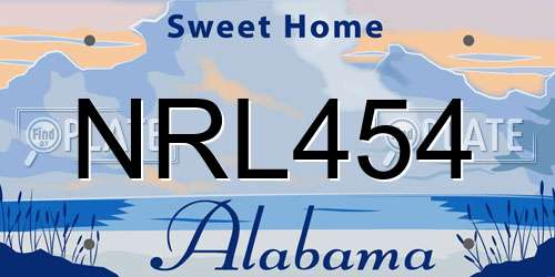 NRL454 Alabama License Plate