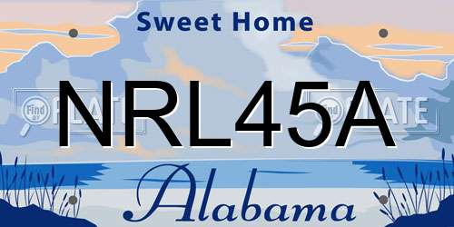 NRL45A Alabama License Plate