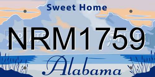 NRM1759 Alabama License Plate