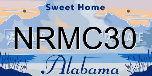 NRMC30 Alabama License Plate