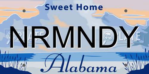 NRMNDY Alabama License Plate
