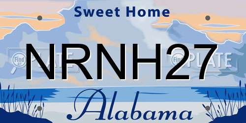NRNH27 Alabama License Plate