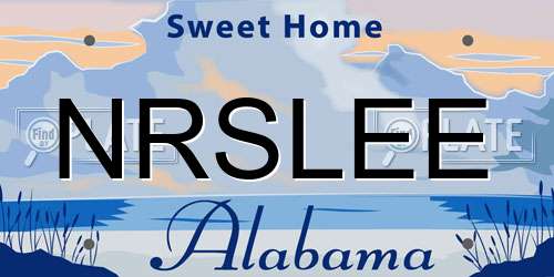 NRSLEE Alabama License Plate