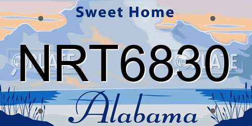 NRT6830 Alabama License Plate