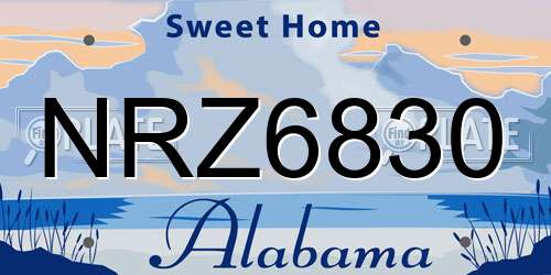 NRZ6830 Alabama License Plate