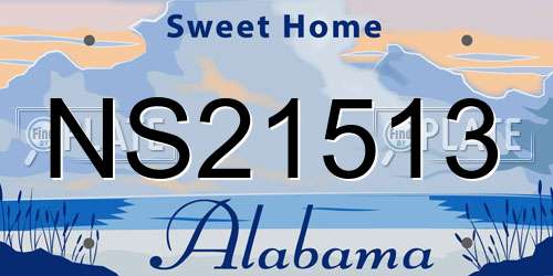 NS21513 Alabama License Plate