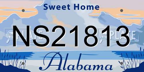 NS21813 Alabama License Plate