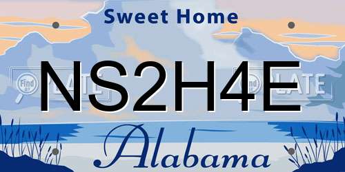 NS2H4E Alabama License Plate