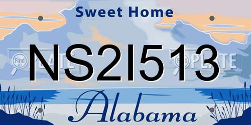 NS2I513 Alabama License Plate
