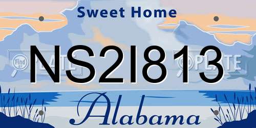 NS2I813 Alabama License Plate
