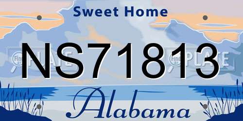 NS71813 Alabama License Plate