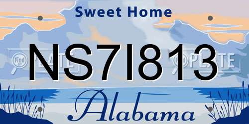 NS7I813 Alabama License Plate