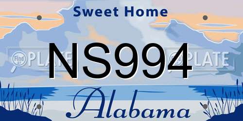 NS994 Alabama License Plate