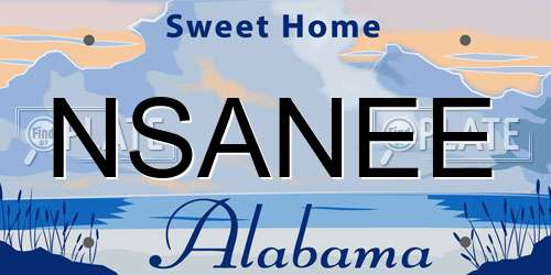 NSANEE Alabama License Plate
