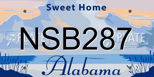 NSB287 Alabama License Plate
