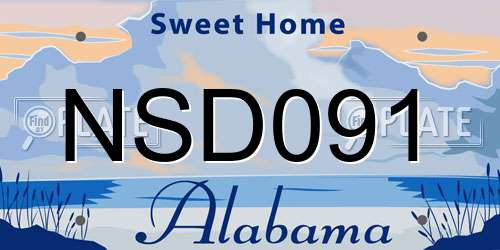 NSD091 Alabama License Plate