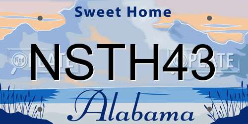 NSTH43 Alabama License Plate