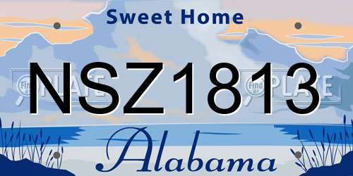 NSZ1813 Alabama License Plate