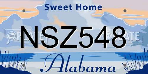 NSZ548 Alabama License Plate