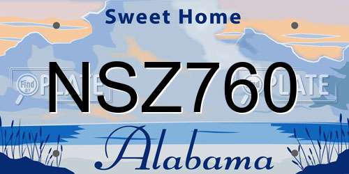 NSZ760 Alabama License Plate