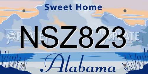 NSZ823 Alabama License Plate