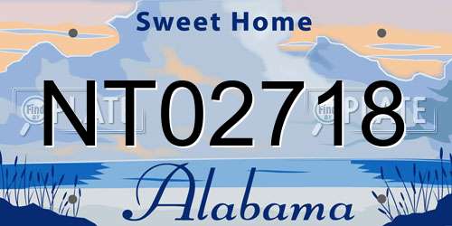 NT02718 Alabama License Plate