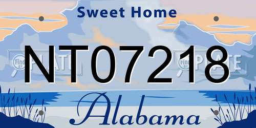 NT07218 Alabama License Plate