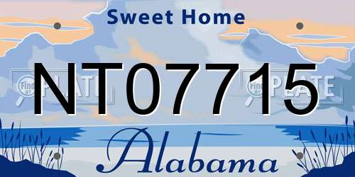 NT07715 Alabama License Plate