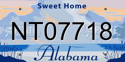 NT07718 Alabama License Plate