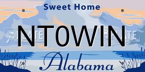 NT0WIN Alabama License Plate