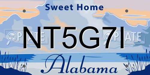 NT5G7I Alabama License Plate