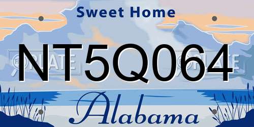 NT5Q064 Alabama License Plate