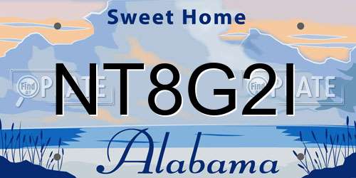 NT8G2I Alabama License Plate